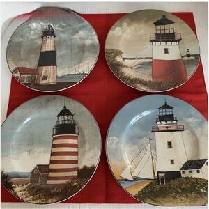 Oneida David Carter Brown By The Sea 2001 salad plates collection set of 4